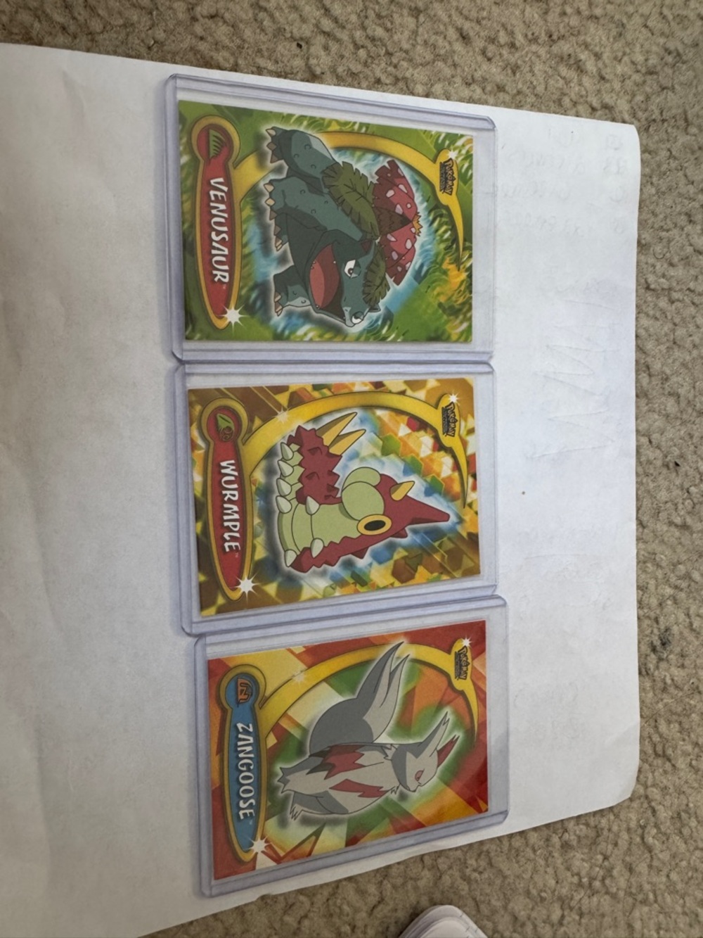 Topps Advanced Challenge Pokemon Set. #81 Venusaur, #88 Wurmple, And #89 zangoos